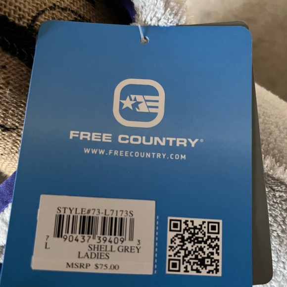 Free Country NWT Stone Grey with Purple Trim Pullover 1/4 Zip Size Large - Picture 8 of 8